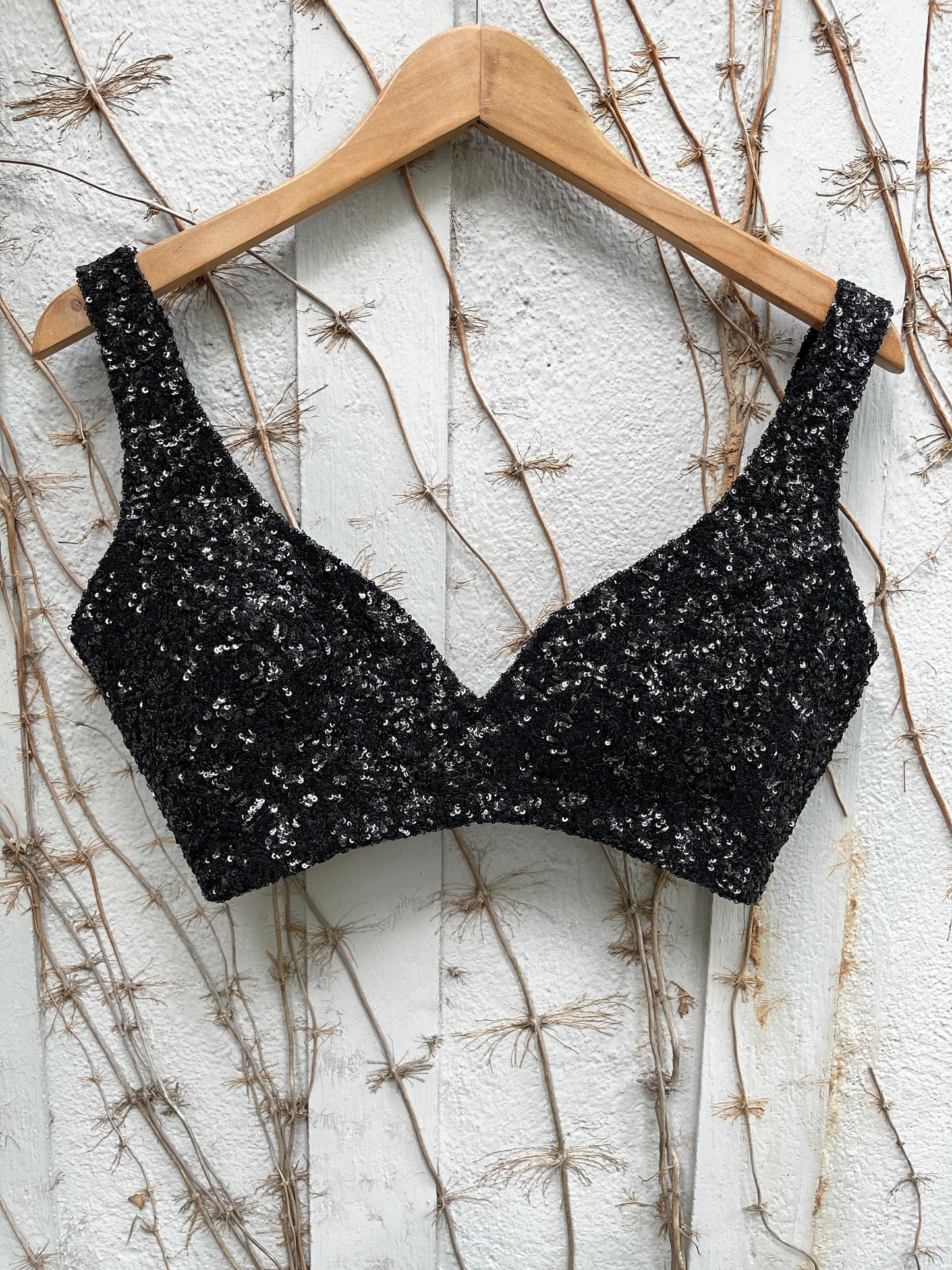BLACK SEQUIN BLOUSE