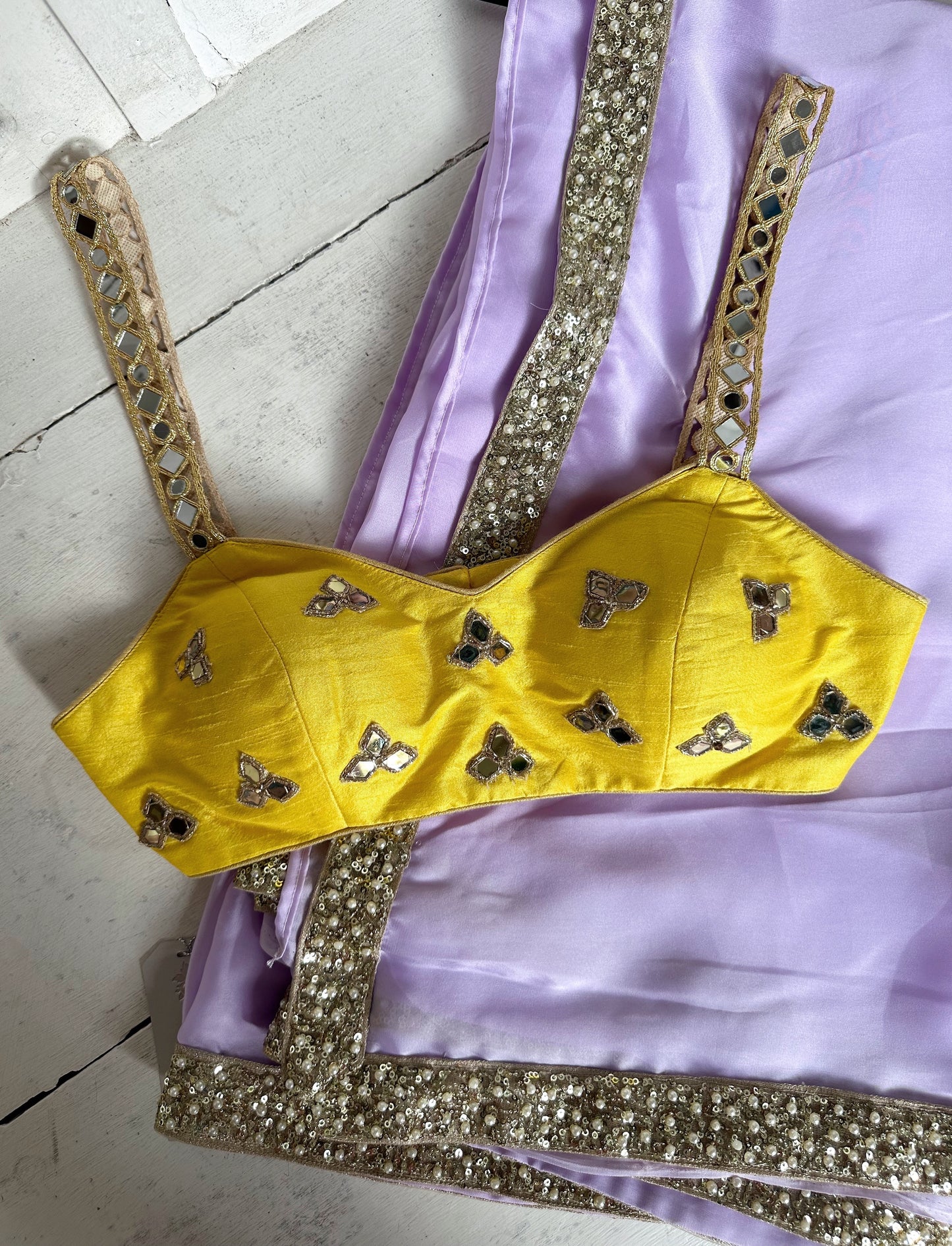 Custom design lilac sari