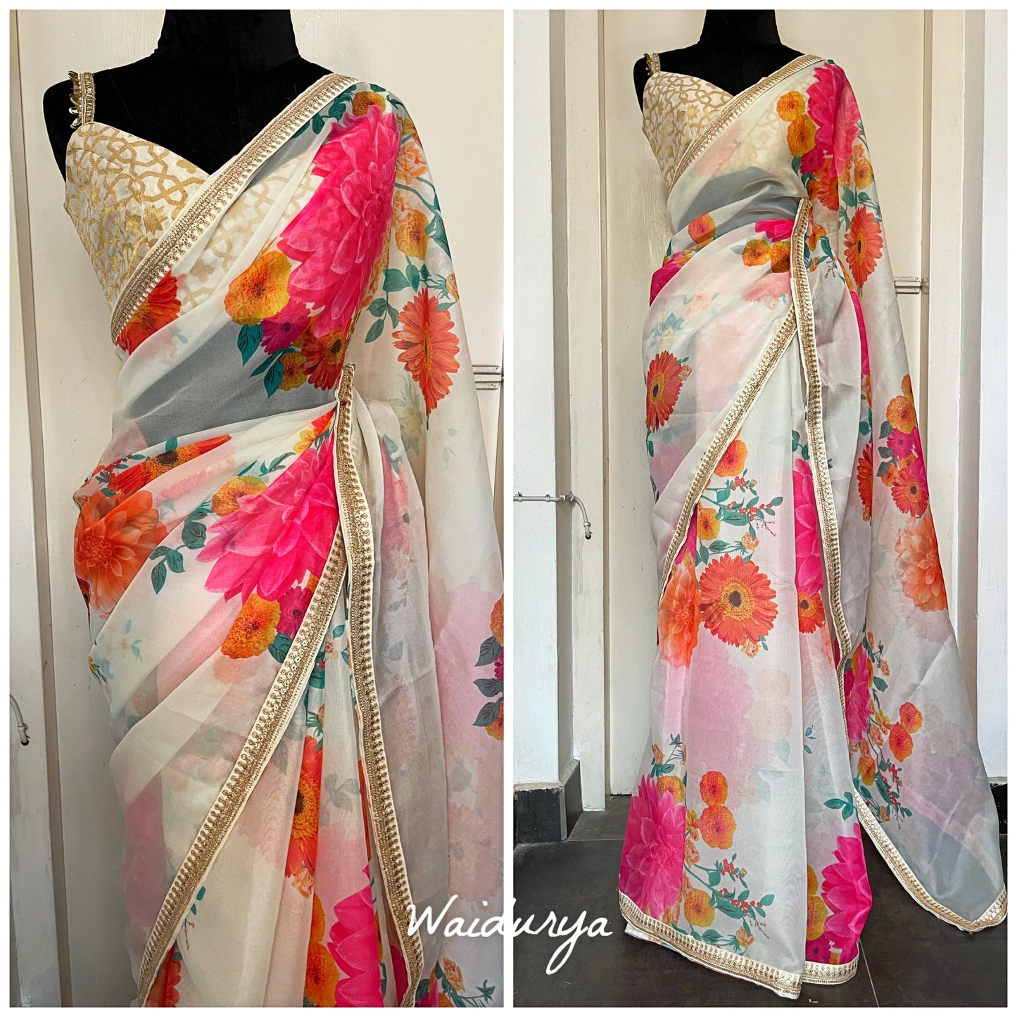 FLORAL ORGANZA SARI