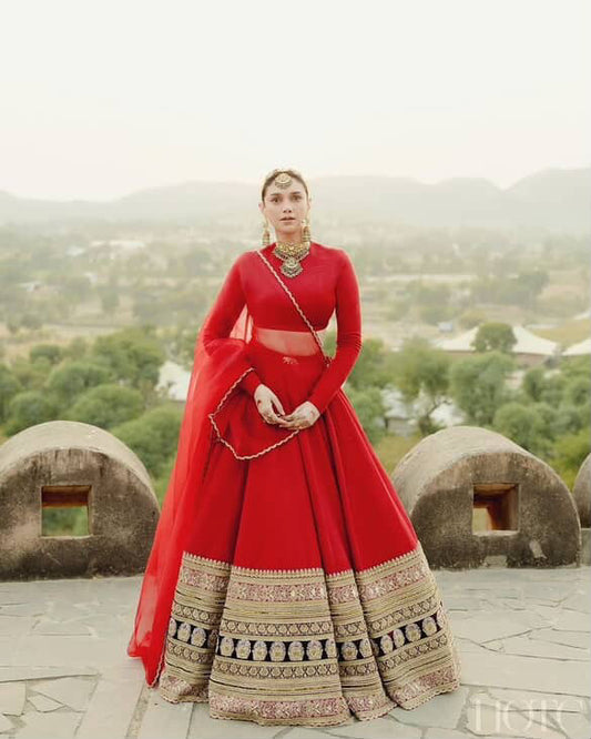 Custom Red Lehenga