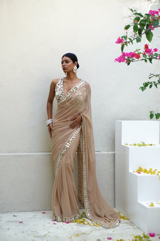 Custom SHEESH NOOR sari