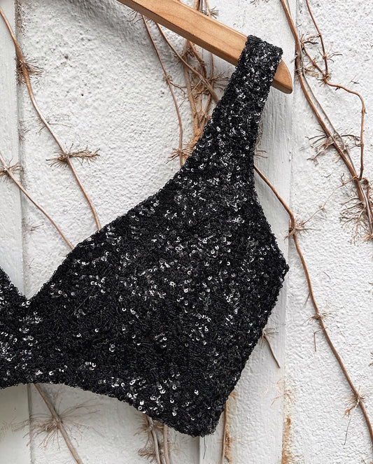BLACK SEQUIN BLOUSE