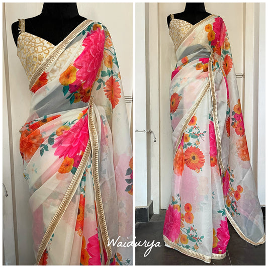 FLORAL ORGANZA SARI